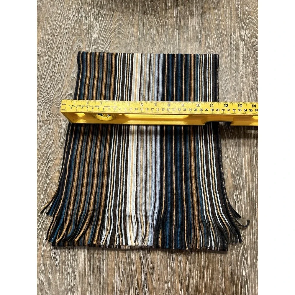 Vintage Y2K V.Fraas Blue Striped Scarf Preppy Heritage
